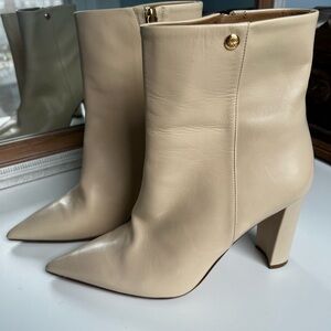 Tory Burch Cream Heeled Boots